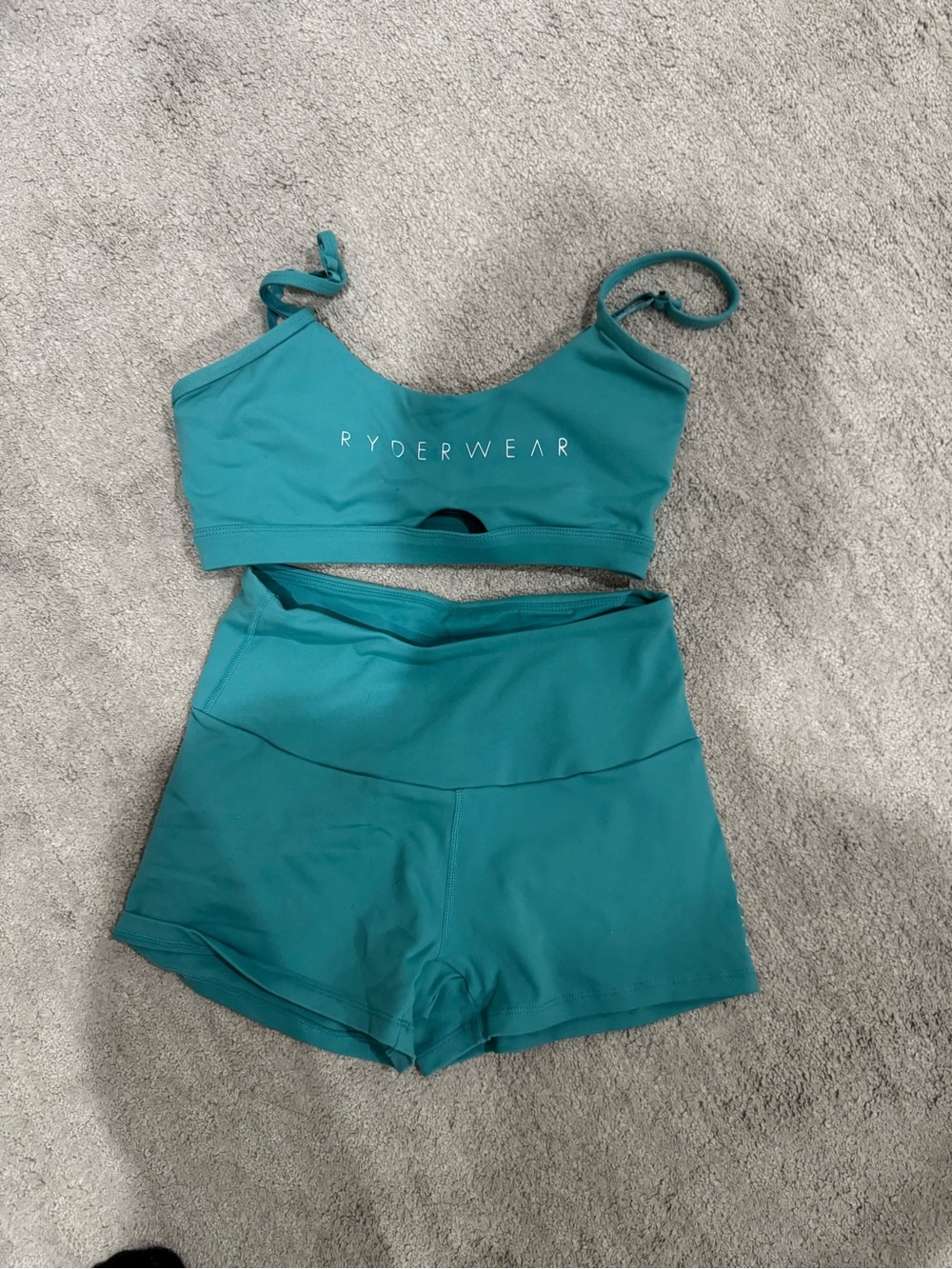 Ryderwear Teal Bra and Athletic Biker Shorts